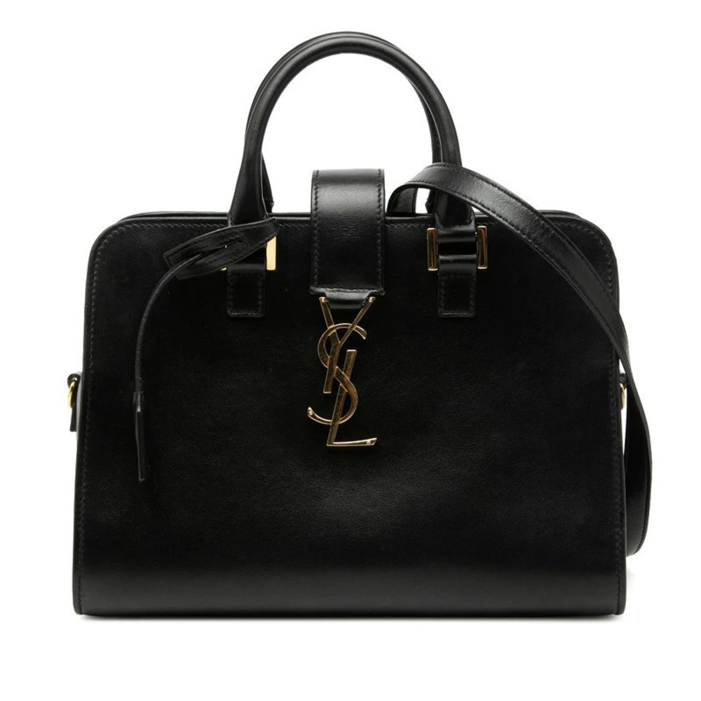 Saint Laurent Baby Cabas 2way Shoulder Bag Black Leather